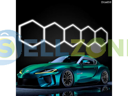 Γραμμικός φωτισμός LED "Honeycomb" - 5 εξάγωνα για γκαράζ και περιποίηση αυτοκινήτων – DUa659